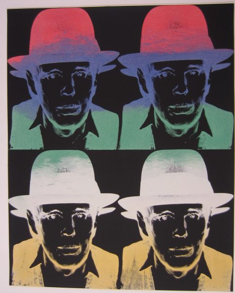 Warhol portrait of Joseph Beuys printed in multiple colors